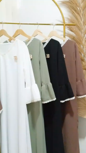 Atila Dress Sultan Mewah Remaja Dewasa Bahan CERUTY BABYDOLL MIX PURING Gamis Wanita Terbaru APLIKASI RENDA Bisa COD