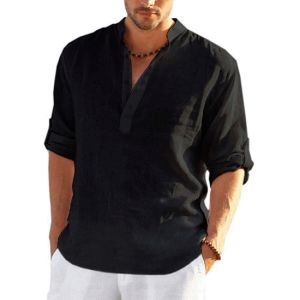 king billion | New Mens Casual Blouse Cotton Linen Shirt Loose Tops Long Sleeve Tee Shirt Spring Autumn Casual Handsome Mens Shirts