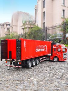 Mô Hình Xe Tải Nặng Bằng Hợp Kim Cho Trẻ Em Mô Hình Xe Kéo Container Mô Hình Xe Tải Nhỏ Cho Bé Trai