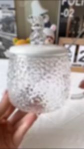 Gelas Mug Cangkir Kaca tebal dengan tutup dan sendoknya ukuran 320ml dan 350 ml