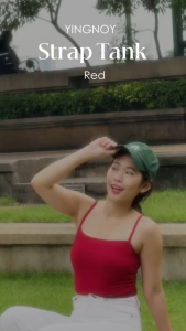 Strap Tank | เสื้อกล้ามสายเดี่ยวผู้หญิง ผ้าร่อง 2x1 ทรงเข้ารูป สไตล์มินิมอล สี Red
