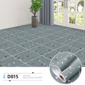Thickened Self-Adhesive Waterproof Wear-Resistant PVC Floor Tiles Stickers for Bathroom Kitchen Toilet Bedroom Home Decor