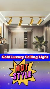 Nordic Luxury LED Track Light Golden Warm White Entrance Bar Ceiling Lamp Super Bright Spotlight