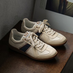 Mens Spring Autumn Breathable Retro Fashion Deqin Low Help Casual Shoes Comfortable Mesh Upper Rubber Sole Youth Footwear