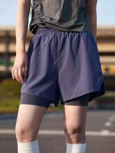 Fitness Quick Dry Pants Womens Summer Thin High Waist Straight Leg Casual Bike Riding Shorts Two-In-One Inner Lining Yoga Sport