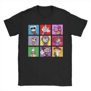 Bandai | The Amazing Digital Circus 100 Cotton T Shirt For Couple Beach Vintage T-Shirts O Neck Hip Hop Tees Oversized Printed Tops