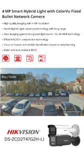 DS-2CD2T47G2H-LI Hikvision 4 MP Smart Hybrid Light with Color