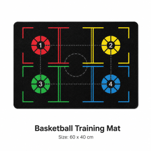 Basketball Training Mat + Silent Balls Set Sizes 3 5 7 Indoor Practice & Coordination