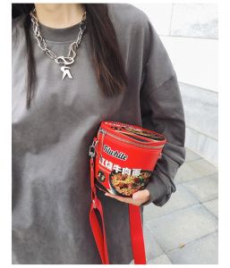 Creative Red-Braised Beef Noodle Single Shoulder Bag New Classic Barrel-Shaped Convenient Noodle Crossbody Bag Storage Gift Birthday Gift