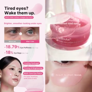 Medicube PDRN Pink Caffeine Collagen Gel Eye Patch 60 Sheets Salmon PDRN Caffeine Collagen Reduce Eye Puffiness Dark Circles Smooth Crow’s Feet Hydrating Reviving Gel Eye Mask For Tired Sensitive Eye Area