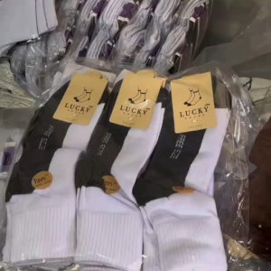 แพ็ค 12 คู่ ถุงเท้านักเรียน ขาวพื้นเทา ถุงเท้าสีน้ำตาล เนื้อผ้าดีนุ่มใส่สบาย เลือกไซส์ได้