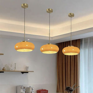 Ánh Sáng Mặt dây chuyền thủy tinh Bắc Âu Màu Cam Đèn chiếu sáng trong nhà trang trí phòng ở Cho Phòng Ngủ Khách Sạn Cạnh Giường Đèn chùm nhà hàng Đèn trần
