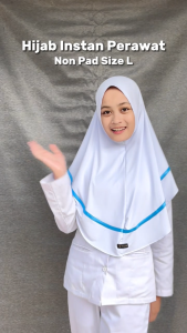 𝑃𝑟𝑜𝑣𝑒𝑖𝑙 Hijab Instan Perawat Size L Non Pet Jersey | Gratis Pouch
