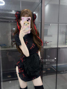 MIAO Lolita Maid Uniform Japanese Style Soft Girl Cosplay Apron Cheongsam Dress New Chinese Style for Women