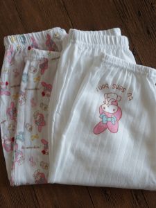 Childrens Mosquito-Resistant Cotton Pants Breathable Sweat Absorbing Air Conditioning Home Pants Pure Cotton A-Class Fluorescent Free