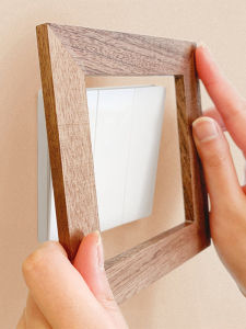 Bộ 100 Tấm Dán Ổ Cắm Điện Kiểu Scandinavia Bằng Gỗ Nguyên Khối Trang Trí Tường Đơn Giản Cho Phòng Khách