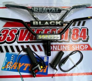 Paketan stang trail+adaptor stang+gas spontan 2tombol+lampu LED 6mata panjang.