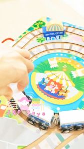 Toddler Kids Take-Along Rail Road Sets by JKP Toys รถไฟผู้ช่วยของเล่นไม้เสริมพัฒนา การพับเก็บได้ รุ่น JKP Toys ของเล่นไม้