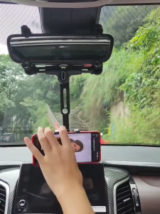 Rearview Mirror Phone Holder Car 360°Rotatable Retractable Adjustable GPS Map Phone Holders