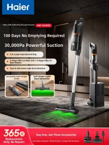 Haier | Cordless Handheld Vacuum Cleaner Wireless High Power 30000Pa Auto Collection Dust Bag 3.5L Dual 8 LED Green Light Dust Detection Anti Tangle Comb 100 Days No Emptying Required