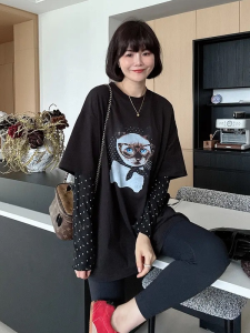 Áo Thun Tay Dài Dáng Rộng Cổ Tròn Kẻ Caro Phong Cách Ngọt Ngào Cho Nữ Mùa Thu Áo Thun Tay Dài Giả Hai Mảnh Thoải Mái Thoáng Khí