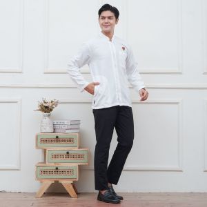 Baju Koko Haibah Lengan Panjang Terbaru 2025 Saku 3 M L Xl Xxl
