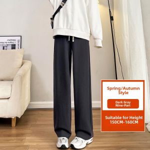 JIANGLU | Plus Size Soft Fall Long Pants High Waist Slimming Wide Leg Pants