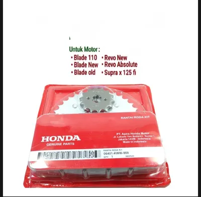 GEAR GIR SET KOMPLIT RANTAI BLADE OLD BALDE 110 BLADE 125 FI REVO ABSOLUTE REVO FI REVO FIT KODE KWW / KWB