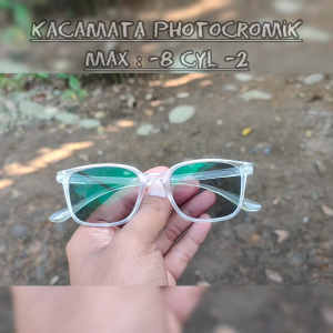 SPHER 3040CL - Kacamata Minus Bingkai Bening Transparan Lensa Photocromik Minus Tinggi -8 -7 -6 -5 -4 -3 Custom Sesuai Resep Cylinder Kualitas Terbaik