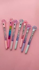 Galaxy Bút Bi Gel Có Đèn Phát Sáng Hình Dấu Chân Mèo 0.38mm