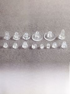 Transparent Silicone Earplugs for Highly Allergic Individuals with Latex Sensitive Skin Rubber Stoppers for Earring Closures and Cap