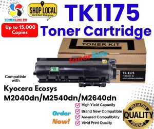 Toner Refill Powder 500g and Reset Chip TK1175 For Use and Compatible with Ecosys M2040 M2540 M2640