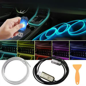 SEAMETAL 3M Car Interior Light Atmosphere Ambient Light DIY Flexible Ambient Light USB Party Diode