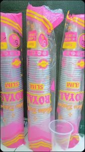 Gelas Plastik Datar ROYAL Bening 18 Oz Slim isi 50 pcs / Cup Es Teh / Cup Jus