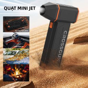 Quạt Turbo CROSSGUN Máy Thổi Bụi Không Dây Có Thể Sạc Lại Với Luồng Khí Mạnh Mẽ Thiết Kế Nhỏ Gọn Dành Cho Xe Hơi Du Lịch Vệ Sinh Ngoài Trời Thời Gian Chờ Lâu