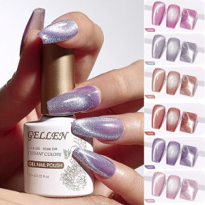 GELLEN Cat Eye Gel Nail Polish Kit 6 Colors Magnet Glitter Pink Brown Purple UV Cured Nails Set Salon DIY Art Valentine Gifts