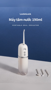 Máy Tăm Nước Cầm Tay LocknLock ENR146WHT – Máy Tăm Nước Du Lịch Mini Không Dây Chống Nước IPX7 Chính Hãng