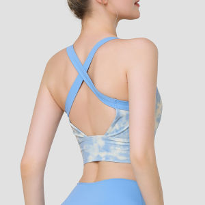 New Yoga Sportswear Set Womens Fitness Running Bra And Tight Pants One-Piece Cup Shockproof Sports Bra for Running And Gym