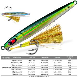 Mồi Câu Jigging Tầm Xa Billings 30g-60g Chìm Nhanh Câu Cá Biển Sâu Trên Thuyền Dành Cho Cá Lớn Cá Đuối Vàng