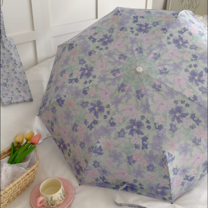 Retro floral automatic/manual umbrella Mini portable UV umbrella sun umbrella Foldable suitable for women