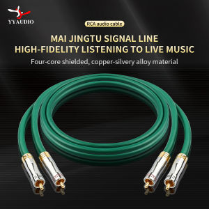 YYAUDIO 4N OFC silver-plated 2RCA to 2RCA interconnect cable amplifier DVD audio cable High-fidelity RCA audio cable pair