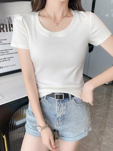MiiOW | Áo thun cotton tay ngắn cổ tròn màu trắng cho nữ mùa hè 2025 Áo thun cotton thoáng khí ôm vừa vặn MiiOW Cat People