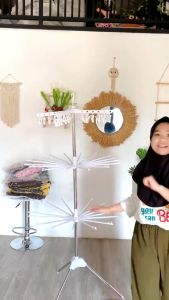PROMO!! Jemuran Pakaian  3 Susun / Jemuran Menara 3 Susun / Rak Pengering Pakaian lipat / Gantungan Baju Pakaian Lipat Menara / Stand Hanger Gantungan Baju