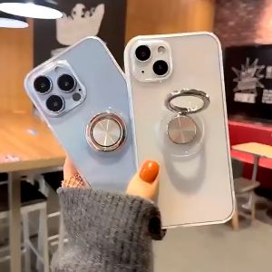 TPU+PC Transparent Case with Ring for Samsung Galaxy S23/S23 Plus/S23 Ultra/S22/22 Plus/22 Ultra/S21/Plus/Ultra