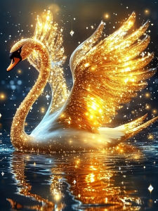 Huacan Diamond Painting Luminous Swan Lake Diamond Mosaic Animal Landscape New 2026 Picture Of Rhinestones