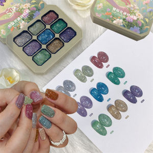 Bộ Sơn Gel Móng Tay 9 Màu SJP Hiệu Ứng Ánh Kim Trang Trí Móng Nghệ Thuật Dụng Cụ Tự Làm Chất Liệu ABS 22.5ml