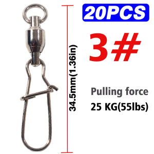 LAKBAT 20 Cái Khóa Xoay Bi Câu Cá Khóa Chốt Kết Nối Khóa Chữ Thập Dành Cho Cá Bass Cá Chép Mồi Câu Nước Mặn Nước Ngọt