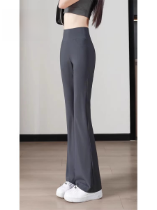 High Waist Wide Leg Sharkskin Pants Womens Casual Yoga Trousers Spring Autumn New Style Slimming Butt Lifting Outerwear