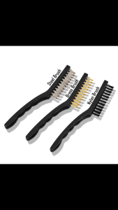 3-Piece Wire Brush Set – Steel Brass & Nylon for Cleaning & Rust Removal