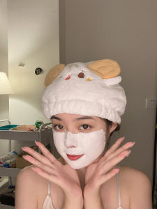 Adorable Thick Coral Fleece Hair Drying Cap Womens Super Absorbent Quick Dry Bath Cap Cartoon Design Head Wrap Hair Towel